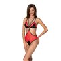 Напівпрозоре боді з мереживом Passion PEONIA BODY L/XL red