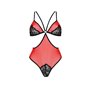 Напівпрозоре боді з мереживом Passion PEONIA BODY L/XL red
