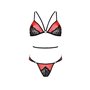 Комплект білизни Passion PEONIA SET XXL/XXXL red, бра, трусики