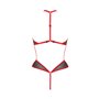 Сітчасте боді з мереживом на грудях Passion SATARA BODY S/M red