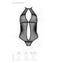 Сітчасте боді з мереживом на грудях Passion SATARA BODY S/M red