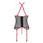 Корсет з пажами Passion SATARA CORSET L/XL red, стрінги, мереживо, застібки спереду та ззаду