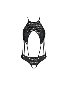 Комплект білизни Passion GIANA BIKINI S/M, black, напівпрозорі ліф і трусики з бантиками