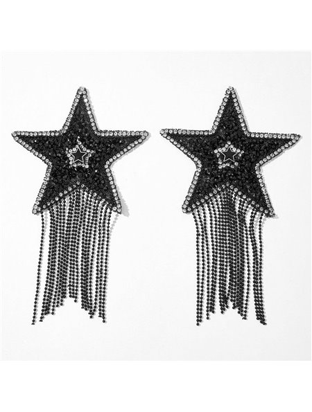 Пестис-зірки з бахромою JSY Nipple Sticker RT236112 Black, стікери