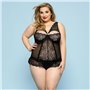 Сексуальний комплект білизни JSY «Скромниця Брук» Plus Size, Black, мереживо, корсет, стрінги SO8380 JSY (Китай) фото - Luxbi...