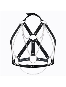 Портупея жіноча Art of Sex - Aiden Leather harness, Чорна L-2XL