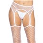 Панчохи-сітка Leg Avenue Net stockings with garter belt One size White, пояс, підв’язки SO8578 Leg Avenue (США) фото - Luxbikini