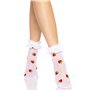 Шкарпетки жіночі з полуничним принтом Leg Avenue Strawberry ruffle top anklets One size, мереживні м SO8583 Leg Avenue (США) ...