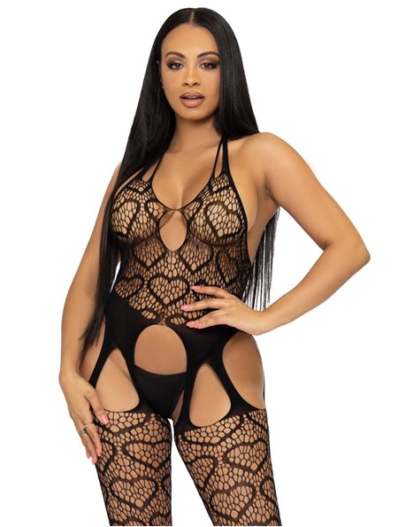 Бодістокінг з відкритим доступом Leg Avenue Net suspender bodystocking One size Black, мереживо SO8586 Leg Avenue (США) фото ...