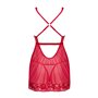 Прозора сорочка бебі-дол Obsessive Lacelove babydoll & thong XL/2XL Red, мереживо, стрінги SO8648 Obsessive (Польща) фото - L...