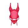 Прозорий корсет Obsessive Lacelove corset XS/S Red, мереживо, підв’язки для панчіх SO8649 Obsessive (Польща) фото - Luxbikini