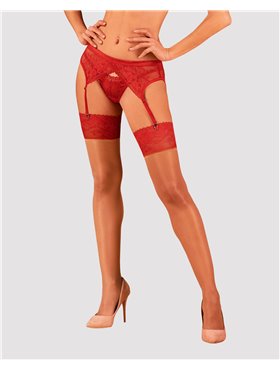 Панчохи під пояс із широким мереживом Obsessive Lacelove stockings M/L