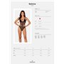 Прозоре боді Obsessive Selinne teddy XL/2XL Black, дрібна сітка, подвійні бретелі