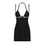 Сорочка Obsessive Selinne chemise & thong XL/2XL Black, стрінги, подвійні бретелі SO8672 Obsessive (Польща) фото - Luxbikini