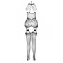 Бодістокінг з безліччю бретелей Passion BS095 One Size, black, імітація пояса та панчіх, з доступом SO8926 Passion (Польща) ф...