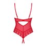 Боді з доступом Obsessive Ingridia crotchless teddy M/L, червоне, відкриті груди