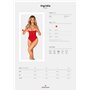 Боді з доступом Obsessive Ingridia crotchless teddy M/L, червоне, відкриті груди