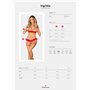 Комплект Obsessive Ingridia 2-pcs crotchless set M/L, червоний, з доступом, відкриті груди