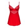 Пеньюар Obsessive Ingridia chemise & thong XS/S, червоний, сорочка, стрінги SO9036 Obsessive (Польща) фото - Luxbikini