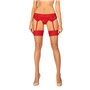 Панчохи Obsessive Ingridia stockings XS/S, бежеві з червоною резинкою SO9040 Obsessive (Польща) фото - Luxbikini