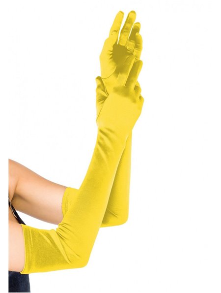Довгі атласні рукавички Leg Avenue Extra Long Satin Gloves, One Size, жовті SO9083 Leg Avenue (США) фото - Luxbikini