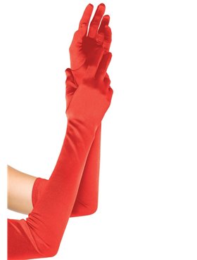 Довгі атласні рукавички Leg Avenue Extra Long Satin Gloves, One Size, червоні