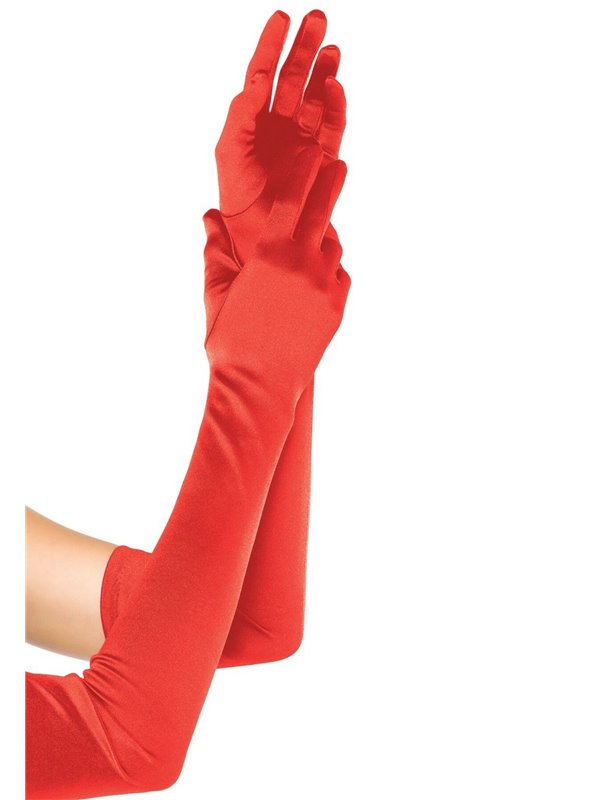 Довгі атласні рукавички Leg Avenue Extra Long Satin Gloves, One Size, червоні