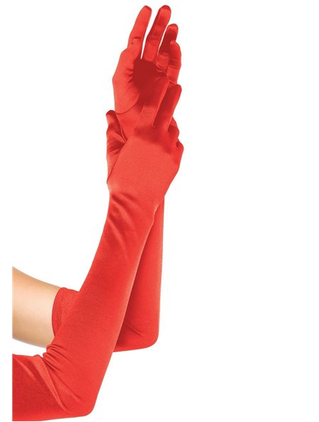 Довгі атласні рукавички Leg Avenue Extra Long Satin Gloves, One Size, червоні