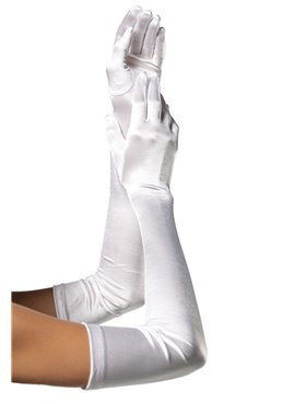 Довгі атласні рукавички Leg Avenue Extra Long Satin Gloves, One Size, білі