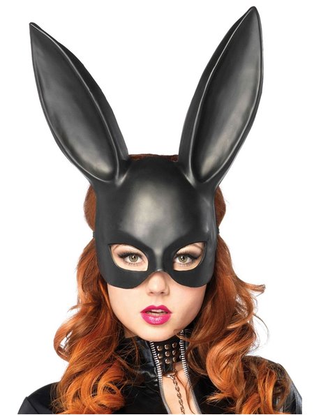 (SALE) Пластикова маска кролика Leg Avenue Masquerade Rabbit Mask, чорна, One Size, на резинці