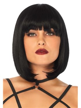 Коротка перука каре з чубчиком Leg Avenue Short natural bob wig, чорна