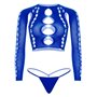 Комплект Leg Avenue Long sleeve crop top & string Royal Blue One Size, топ, стрінги SO9099 Leg Avenue (США) фото - Luxbikini