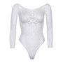 Еротичне боді-бодістокінг Leg Avenue Snap crotch thong back teddy White M/L
