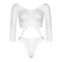 Еротичне боді Leg Avenue Top bodysuit with thong back White