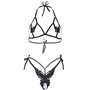 Еротичний комплект з відкритою чашкою Leg Avenue Open cup bra and pearl panty One Size Black SO9154 Leg Avenue (США) фото - L...