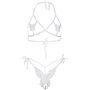 Еротичний комплект з відкритою чашкою Leg Avenue Open cup bra and pearl panty One Size White SO9155 Leg Avenue (США) фото - L...