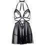Сорочка бебі-дол з відкритими чашками Leg Avenue Lace and mesh babydoll & panty Black L, стринги SO9165 Leg Avenue (США) фото...