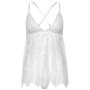 Сорочка бебі-дол Leg Avenue Floral lace babydoll & string White L, стрінги SO9174 Leg Avenue (США) фото - Luxbikini