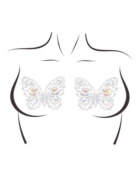 Пестис-метелики з кристалів Leg Avenue Chrysallis nipple sticker, наліпки, світяться у темряві