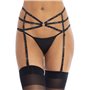 Пояс для панчіх зі стреп Leg Avenue Strappy Rhinestone Garterbelt Black One Size, стрази SO9145 Leg Avenue (США) фото - Luxbi...