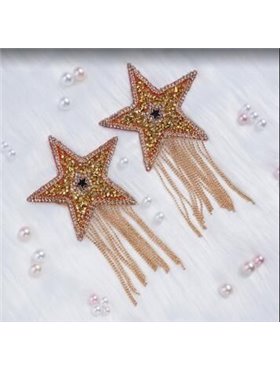 Пестис-зірки з бахромою JSY Nipple Sticker RT236112 Gold, стікери