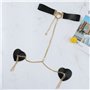 Пестис-сердечка з пензликами та чокером JSY Nipple Sticker RT236114 Black