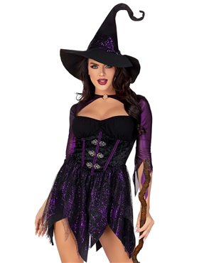 Костюм відьми Leg Avenue Mystical Witch XL, сукня, капелюх