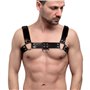 Чоловіча портупея на груди з натуральної шкіри Feral Feelings - Bulldog Harness Black