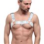 Чоловіча портупея на груди з натуральної шкіри Feral Feelings - Bulldog Harness White