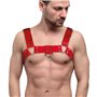 Чоловіча портупея на груди з натуральної шкіри Feral Feelings - Bulldog Harness Red