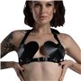 Ліф Серце з натуральної шкіри Feral Feelings - Hearts Bra Black