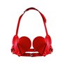 Ліф Серце з натуральної шкіри Feral Feelings - Hearts Bra Red