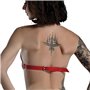 Ліф Серце з натуральної шкіри Feral Feelings - Hearts Bra Red