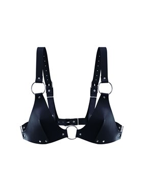 Ліф з натуральної шкіри Feral Feelings - Bikini Top Black